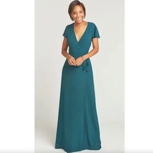Show Me Your Mumu Noelle Deep Jade Maxi Wrap Dress